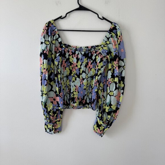 Free People Ariana Floral Puff-Sleeve Top - Picture 3 of 11